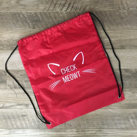'Check Meowt' Red Book Tote - Picture 2 of 8